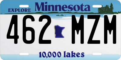 MN license plate 462MZM