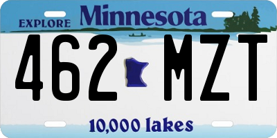 MN license plate 462MZT