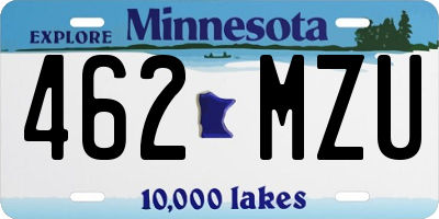 MN license plate 462MZU