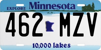 MN license plate 462MZV