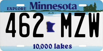 MN license plate 462MZW
