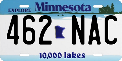 MN license plate 462NAC