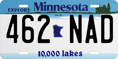 MN license plate 462NAD