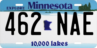 MN license plate 462NAE