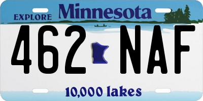 MN license plate 462NAF