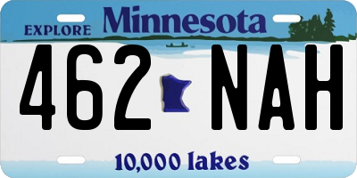 MN license plate 462NAH