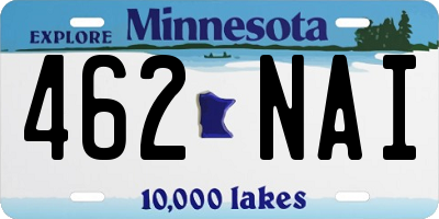 MN license plate 462NAI