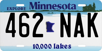 MN license plate 462NAK
