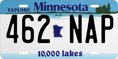 MN license plate 462NAP