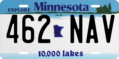 MN license plate 462NAV