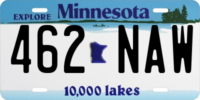 MN license plate 462NAW