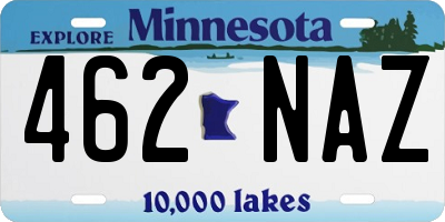 MN license plate 462NAZ