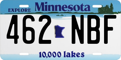 MN license plate 462NBF