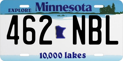 MN license plate 462NBL