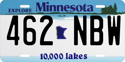 MN license plate 462NBW