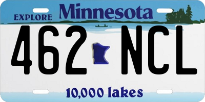 MN license plate 462NCL