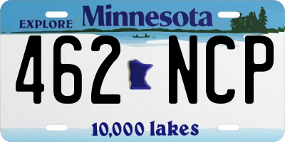 MN license plate 462NCP