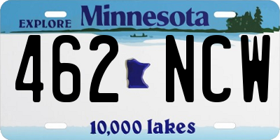 MN license plate 462NCW