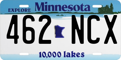 MN license plate 462NCX