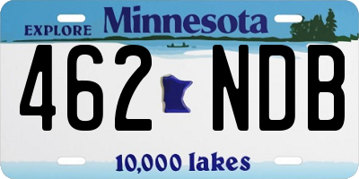 MN license plate 462NDB