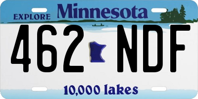 MN license plate 462NDF