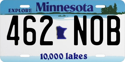 MN license plate 462NOB