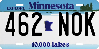 MN license plate 462NOK