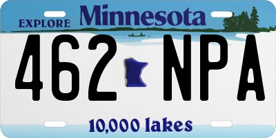 MN license plate 462NPA