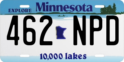 MN license plate 462NPD