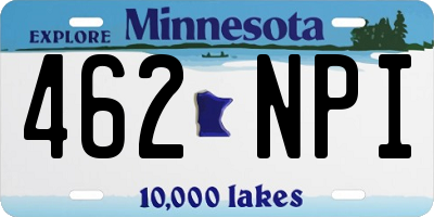 MN license plate 462NPI