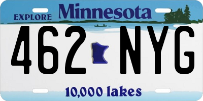 MN license plate 462NYG