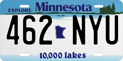 MN license plate 462NYU