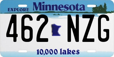 MN license plate 462NZG