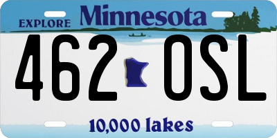 MN license plate 462OSL