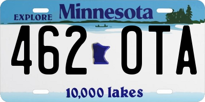 MN license plate 462OTA