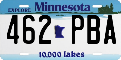 MN license plate 462PBA