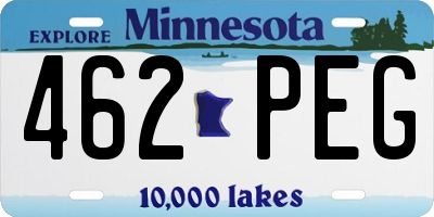 MN license plate 462PEG