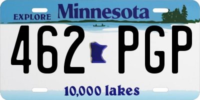 MN license plate 462PGP
