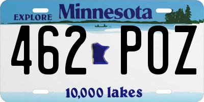 MN license plate 462POZ