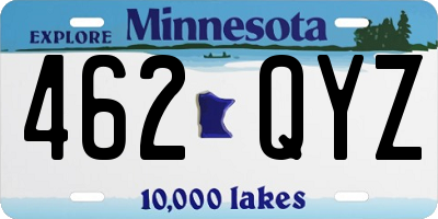MN license plate 462QYZ