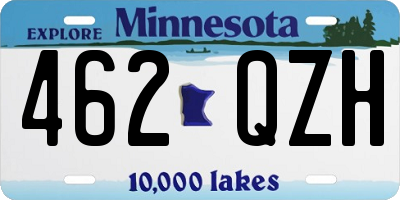 MN license plate 462QZH
