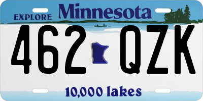 MN license plate 462QZK