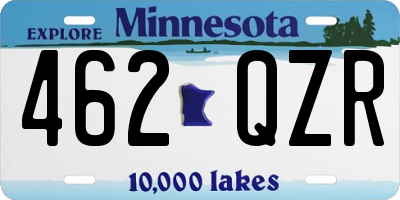 MN license plate 462QZR