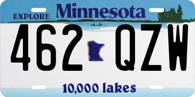 MN license plate 462QZW