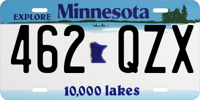 MN license plate 462QZX