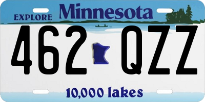 MN license plate 462QZZ