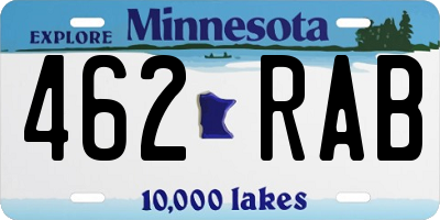 MN license plate 462RAB