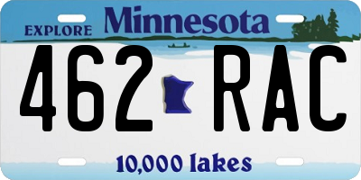 MN license plate 462RAC