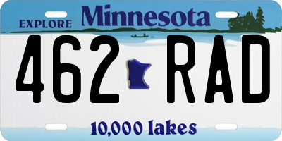 MN license plate 462RAD