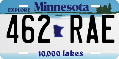 MN license plate 462RAE